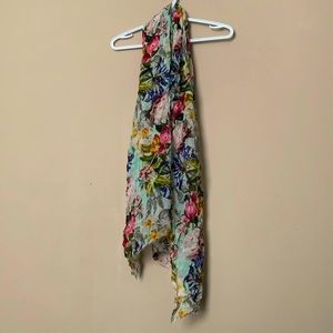 Indigo floral scarf